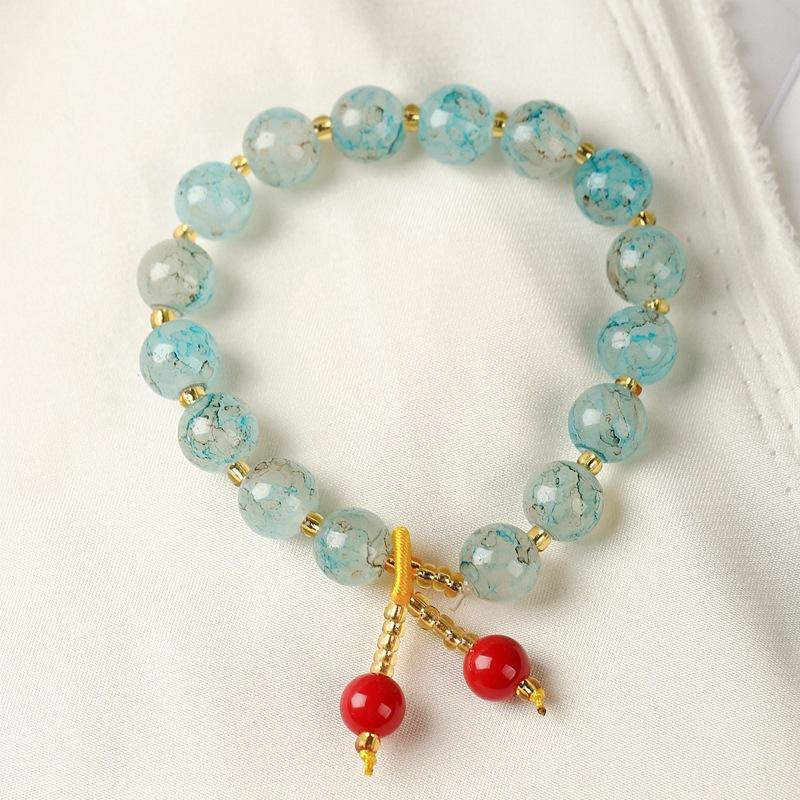 Браслет из хрустальных бусин, модный винтажный зеленый ювелирный браслет в стиле бохо