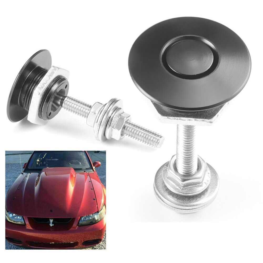 2/4 шт. Черный комплект кузова Защелка Клипса Кнопка Нажимная Передний бампер Штифт капота Замок капота Двигатель Быстросъемный