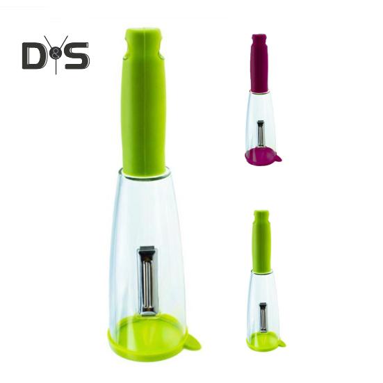 Ручная овощечистка, удобная функция хранения кожуры, пластиковый скребок для фруктов, универсальный овощечистка