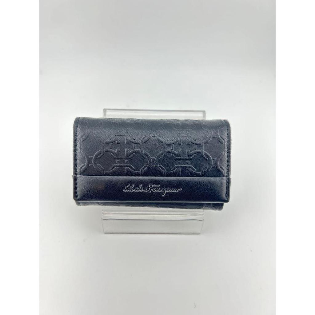 Used Salvatore Ferragamo Key Case Black Leather