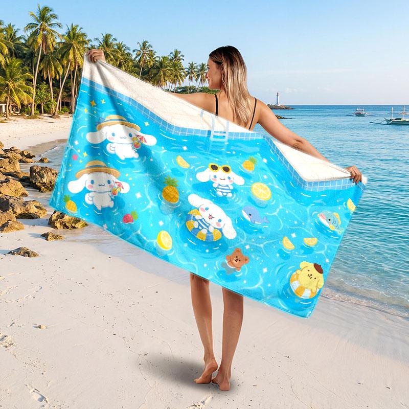 Large Beach TowelCinnamoroll Soft Absorbent Towel Beach Bath Home Use