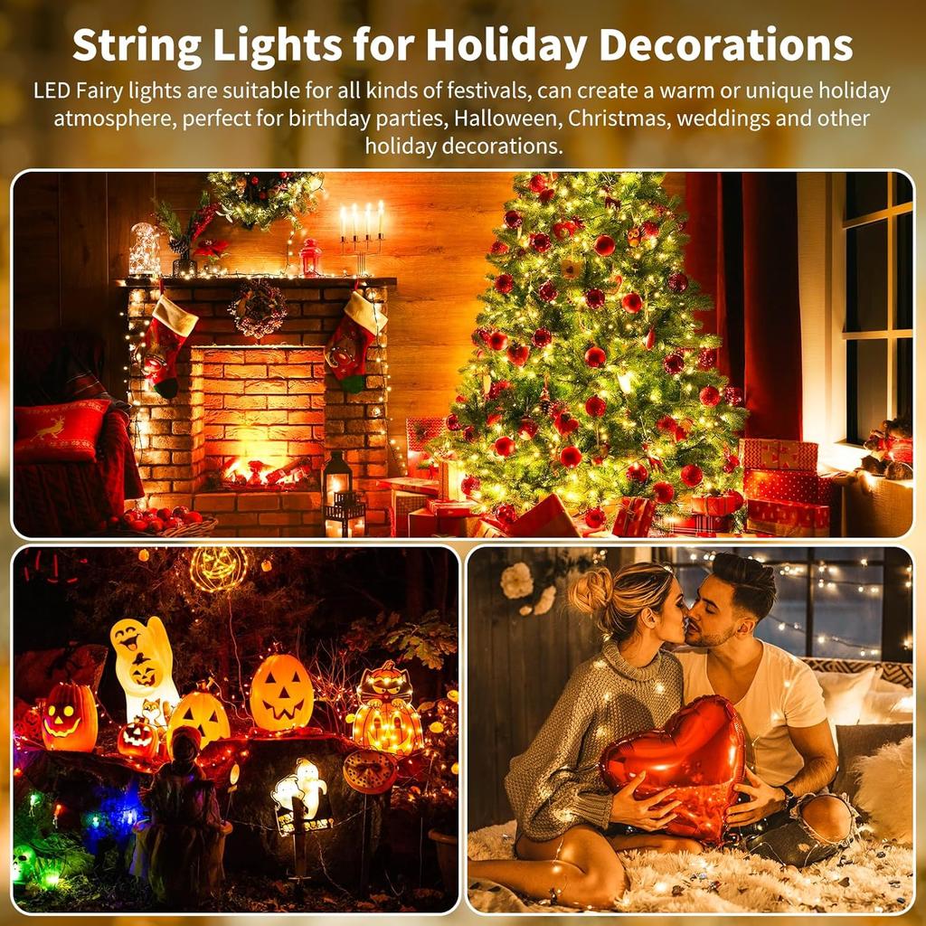 30/100/200 м светодиодные гирлянды из медной проволоки, уличные гирлянды, светодиодные гирлянды с дистанционным управлением, уличная рождественская елка, сад, свадьба, декор для патио, светильник