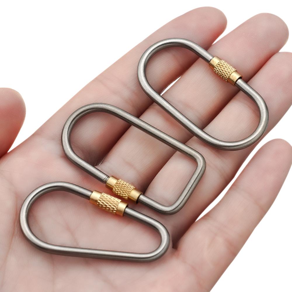 Portable Backpack Buckle TC4 Titanium Keychain Lightweight Hanging Buckle Outdoor Camping Carabiner