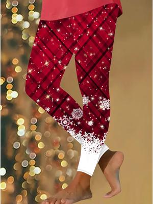 Женские рождественские леггинсы для йоги с эластичными принтами, фитнес, бег, спортзал, активные штаны