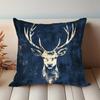 Vikama Navy Blue Abstract Deer-Head Art Cushion Cover Stylish Home Office Car Decorative Pillowcase