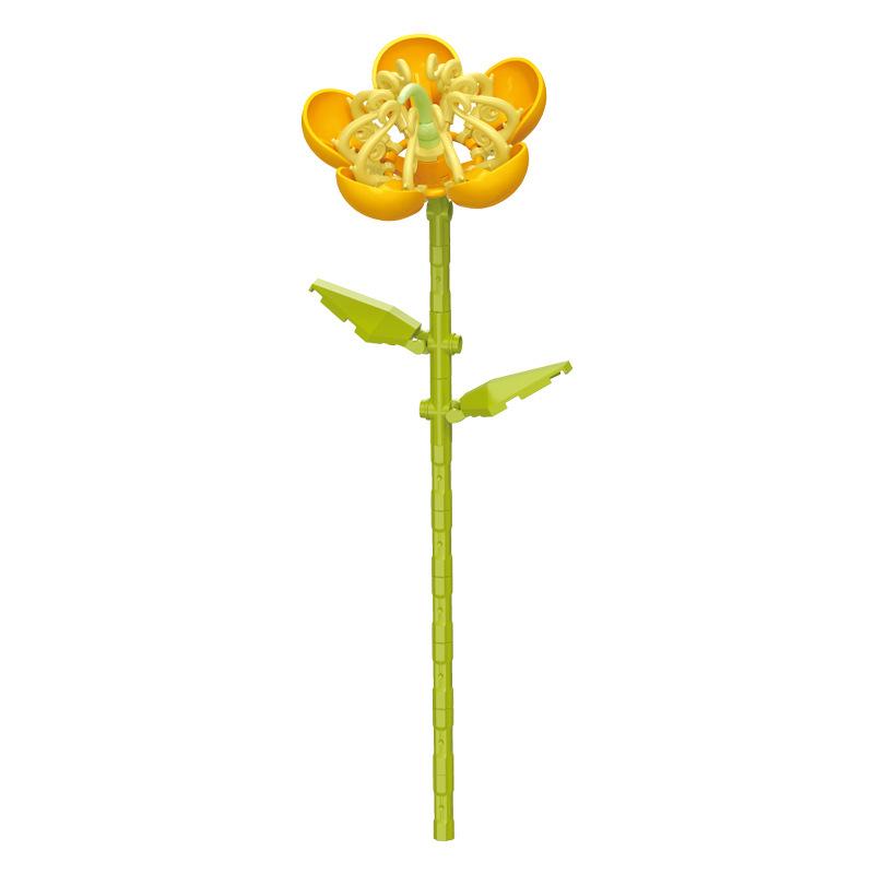 Tulip Lego-Compatible Everlasting Flower Building Blocks: Puzzle Ornament Potted Plant Toy, Valentine's Day Rose Gift.