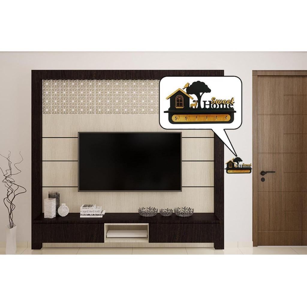 Уникальный стильный деревянный держатель ключей для декора стены со стильным 6 крючками из нержавеющей стали, красивый органайзер для ключей для украшения дома.