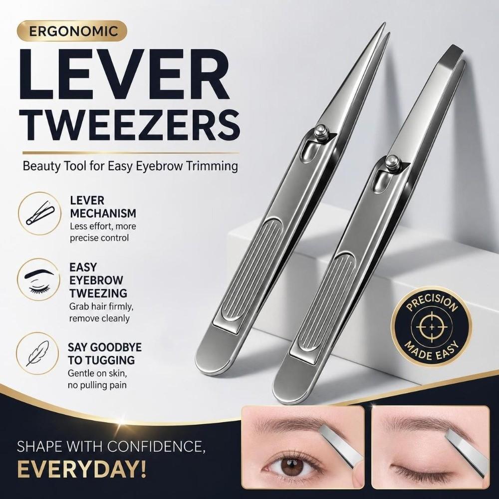 1/2Pcs V/Wide Mouth Eyebrow Plucker Stainless Steel Fine Hairs Puller Desk Use