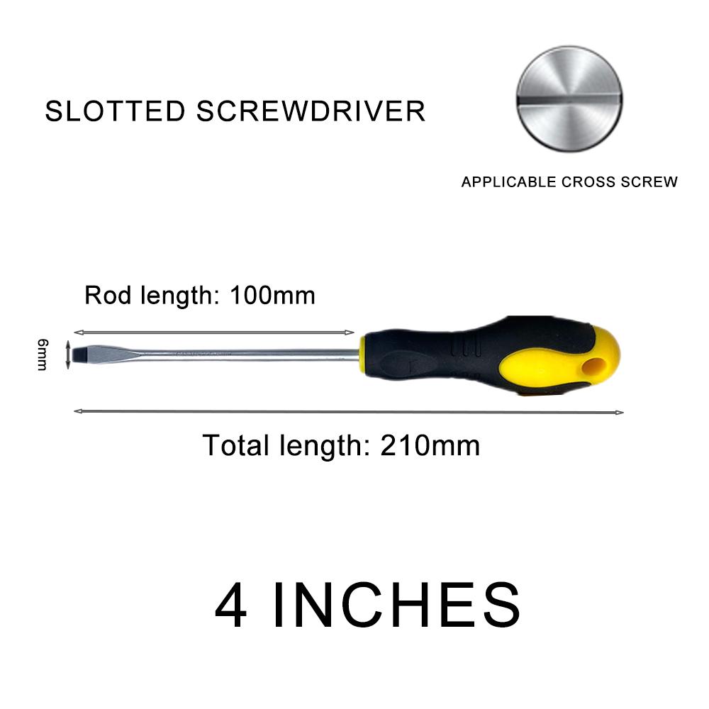 3/4/5/6/8-дюймовая резиновая противоскользящая ручка Word Cross Strong Magnetic 45# стальная отвертка