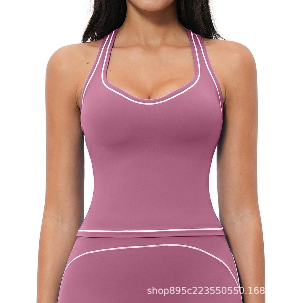 Майка для йоги ZeChuang Color Block Racerback Yoga Tank - мягкая, удобная и с красивой спинкой, идеально подходит для бега или тренировок.