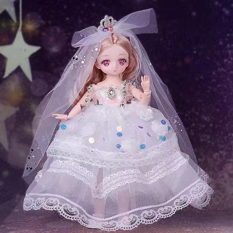 30cm Kawaii BJD Doll Girl 21 Points Joint Movable Doll Dress Up Girl Toy Birthday Gift