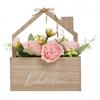 Country Living It's Your Time To Bloom Wooden House Planter With Faux Flowers