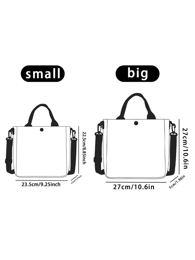 Watercolor Pink Gray Cosmos Floral Canvas Tote Bag Detachable Strap Crossbody Handbag For Women Daily Shopping