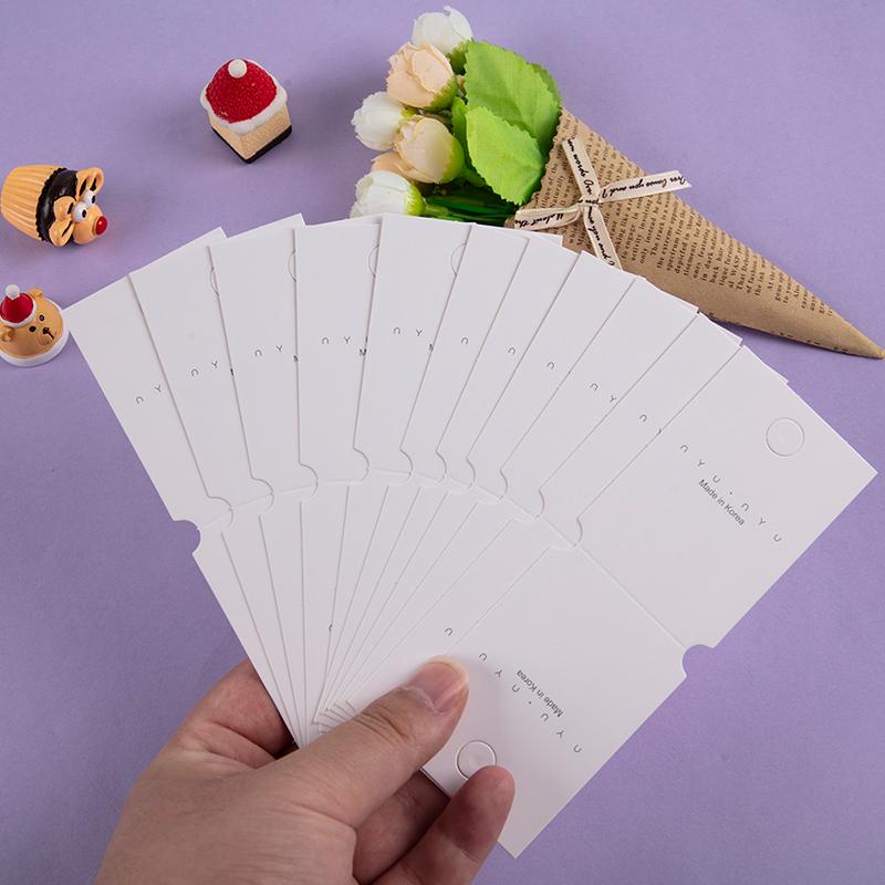 50Pcs Fold Over Hang Tags Cardboard Package White Craft Hang Tag Card For Jewelry Display Hanging Bracelets Earings Keychain Hair Clips Hair Ties