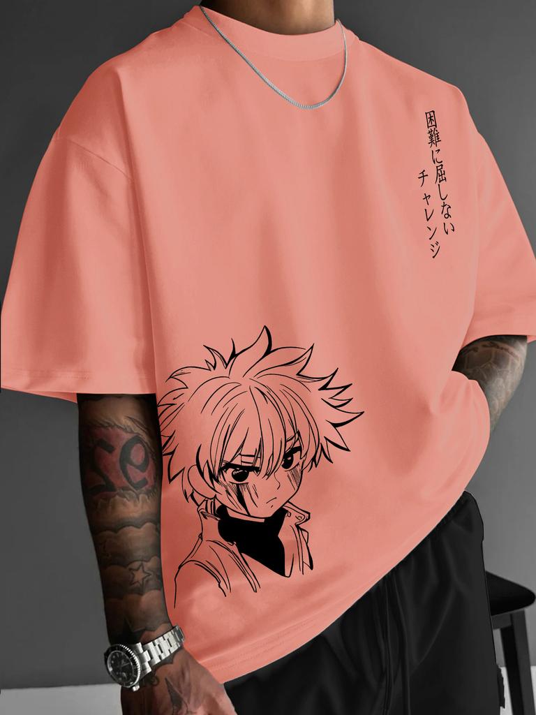 Oversized Anime Tshirt Killua Zoldyck Graphic Tee Unisex Japanese Unisexga Print Streetwear Casual Short Sleeve T Shirt Fashion Tops
