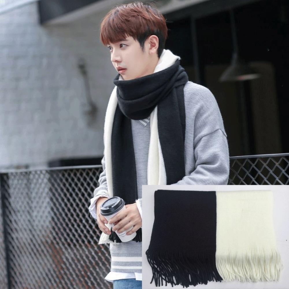 Windproof Long Wool Tassel Scarf Korean Style Winter Neckerchief Men Cashmere Scarf Women/Male