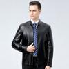 Genuine Leather Jacket Men's Spring and Autumn New Stand-up Collar Leather Jacket Sheepskin Jacket Dad's Fashion Trend