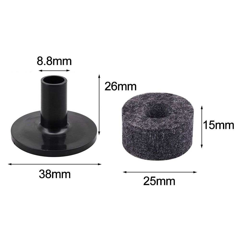 4cm Felt Washer Bass Drum Silencer Felt Strap Button Felt Pads Cymbal Hi-Hat Washer Cymbal Sleeves