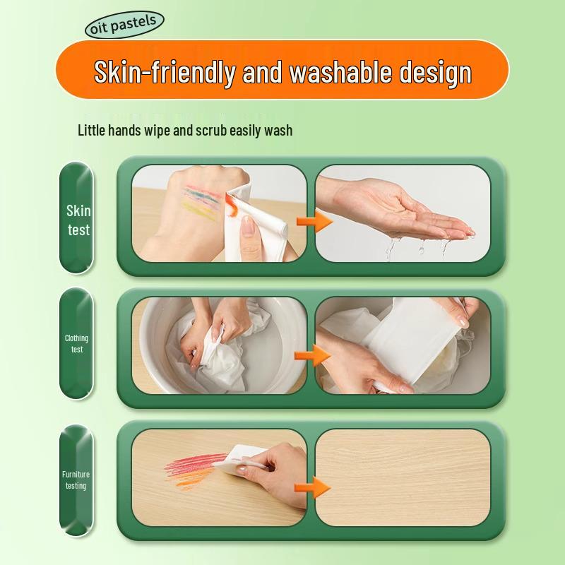 Шестигранные моющиеся масляные пастели - Не размазывающиеся для детей, Доступны в 12/24/36/48 цветах