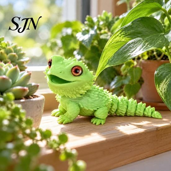 Гибкая фигурка рептилии, 3D-печатная фигурка бородатой агамы, реалистичная ящерица-игрушка-антистресс с подвижными шарнирными соединениями, артикулированная модель для стола