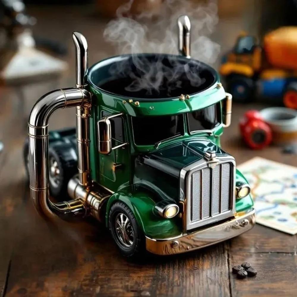 Durable Coffee Cup 11 Ounces Semi-Truck Coffee Mugs Decorations Truck Coffee Mug For Men