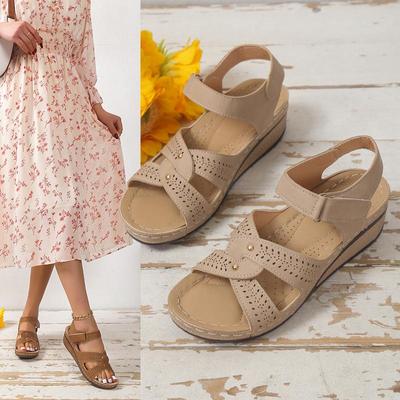 Модные женские босоножки, новинка 2024 года, босоножки на каблуке, босоножки на танкетке, летняя обувь для женщин, женская обувь на танкетке