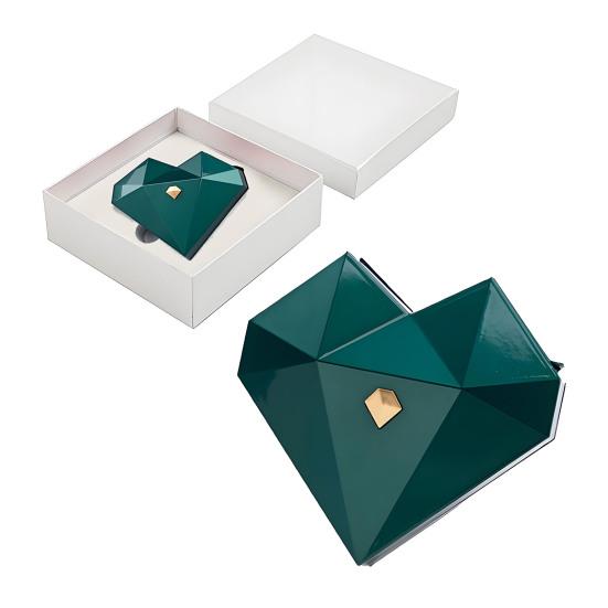 Подарочная коробка для кольца в форме сердца с мягкой фланелевой подкладкой, полированной текстурой и автоматическим открыванием, художественная коробка для ювелирных изделий