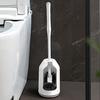 Toilet Brush Set with Holder Ergonomic Long Handle Deep Cleaning Toilet Brush Quick Assembly Bathroom Tool