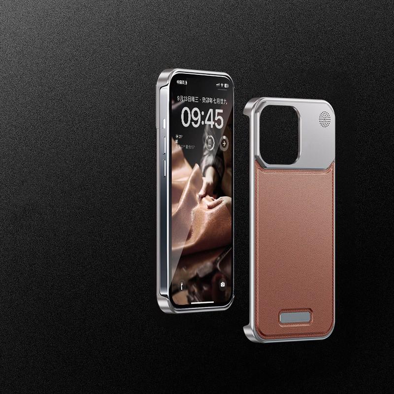 Leather Magnetic Phone Case IPhone 16 15 14 Series Metal Shockproof Full Body Protective Cover With Aromatherapy Function