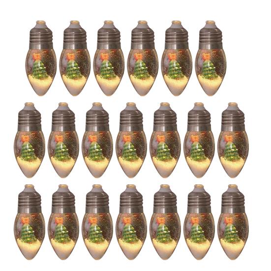 Рождественские гирлянды в виде снежных шаров, винтажная гирлянда с 10/20 светодиодными лампочками и снежной сценой для украшения дома, патио, камина, рождественской елки