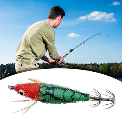 7.5CM/6G Бионическая приманка в виде креветки с крючком в виде кальмара, светящаяся в темноте, реалистичная искусственная приманка для соленой и пресной воды