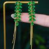 Luxury Green Wheat Tassel Earrings 2024 - Unique Design
