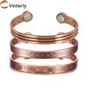 Vinterly Браслеты из чистой меди Регулируемые Винтажный Узел Магнитные Браслеты Шириной 8 мм Здоровье при Артрите Высокомагнитные Украшения Регулируемые