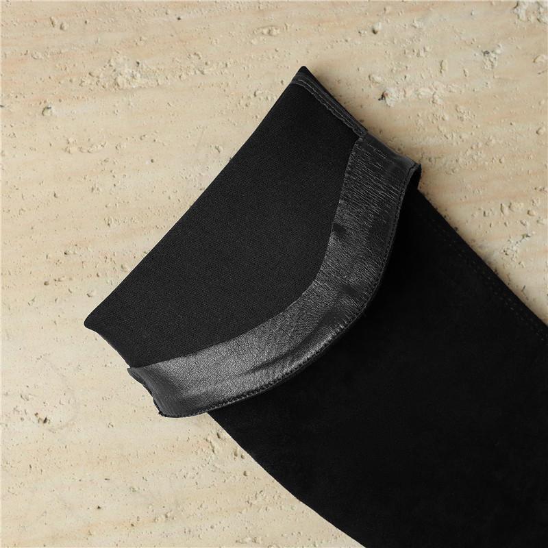 Женские сапоги на высоком каблуке осень и зима новые сапоги на толстом каблуке большого размера эластичные до колена