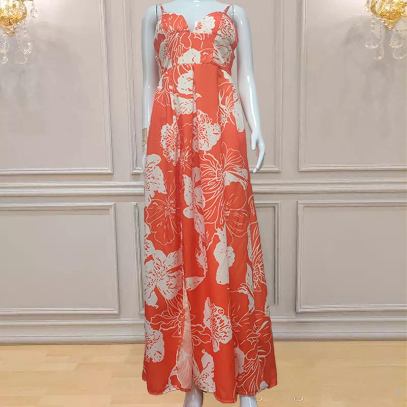 Лето Новый Европейский и Американский Женский Одежда Сексуальный Тонкий На Бретельках Подтяжках Платье Глубокий V Разрез Банкетный, Вечернее Платье