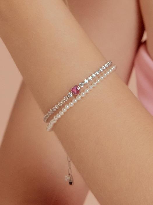 TATIANA (SET) Pearl and Petit Cubic Ball Chain Bracelet SE0162