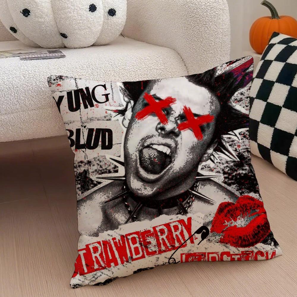 Hot Anime Punk British Singer YYungblud Cushion Cover Throw Pillow Cover Hidden Button Durable Polyester Chair Cushion