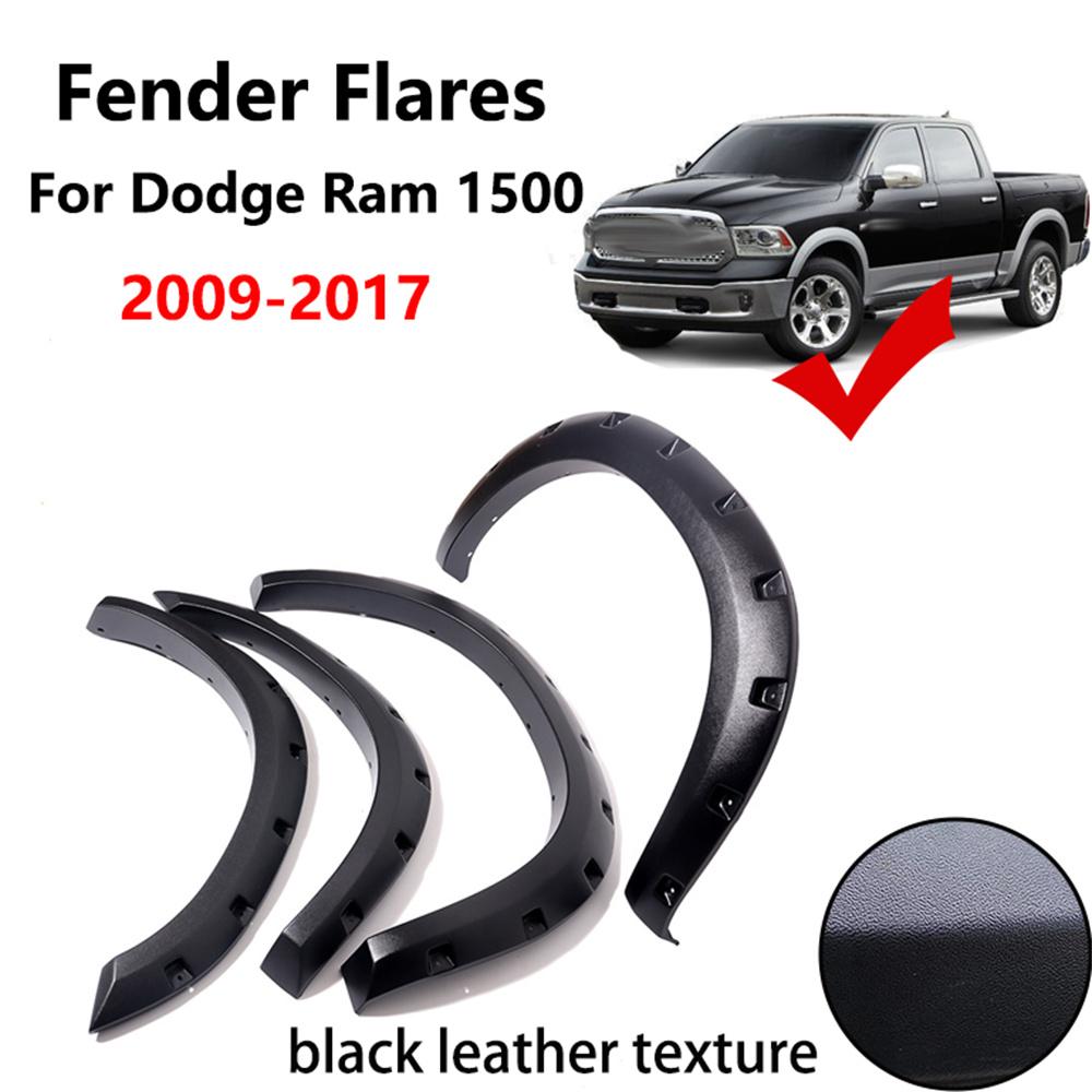 4X4Rivet Bolt Fender Flares for DODGE RAM 1500 2009 2010 2011 2012 2013 2014 2015 2016 2017 Car Body Parts Wheel Arch Extensions