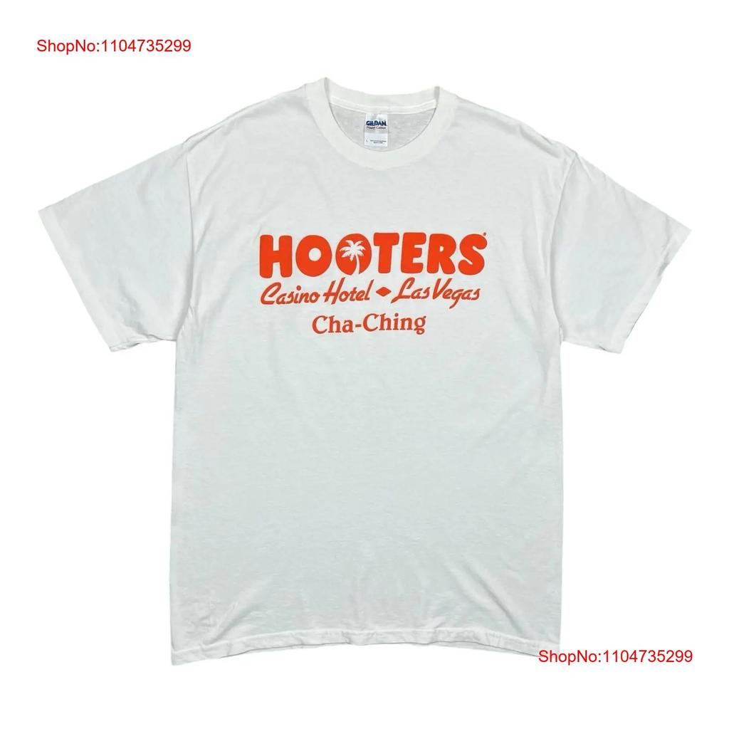 Hooters T Shirt Vintage Las Vegas White Casino Large Cotton Vintage Slightly Stylish Streetwear Unisex Soft Stretched