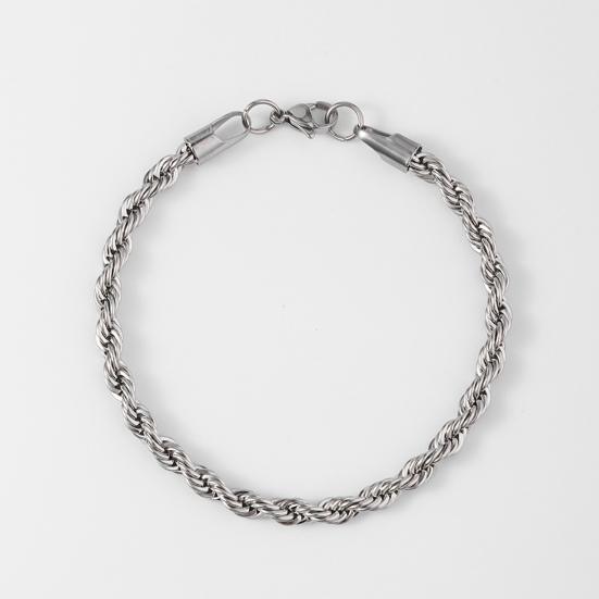 Мужской браслет с толстой полой цепочкой и карабином, однотонная полированная нержавеющая сталь, витая цепочка в стиле панк для уличных клубных вечеринок