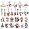 Рождественские Шармы Медь Лось Санта Клаус Бусина Снежинка Колокольчик Снеговик Шарм Подходит для Оригинального Браслета DIY Ювелирные Изделия