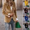 Golden Velvet Suit Coat Lapel Long Sleeve Single Button Suit Jacket with Flap Pockets Slim Fit Three-Dimensional Tailoring Outerwear