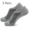 5 пар мужских летних тонких силиконовых нескользящих коротких носков-лодочек с небольшим отверстием и защитой от запаха