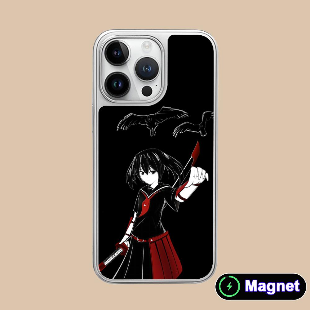 Чехол для мобильного телефона Akame Kurome с серебряным покрытием Magsafe для iPhone 17 16 15 14 13 12 11 Air Pro Max Plus Цветная крышка