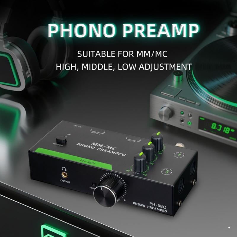 Предварительный усилитель для MM MC проигрывателей High Fidelity, с балансными входами и выходами XLR и настраиваемыми регуляторами низких, средних и высоких частот