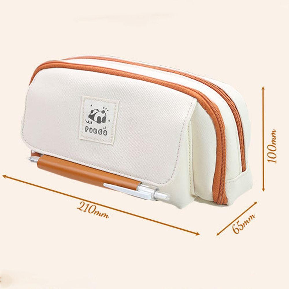 Large Capacity Pencil Case Cartoon Panda Storage Bag Durable Stationery Bag School Office Supplies