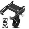 Aluminum Alloy Bike Phone Holder Universal Bike Phone Mount Motorcycle Phone Holder with Silicone Buckle Fastener Black