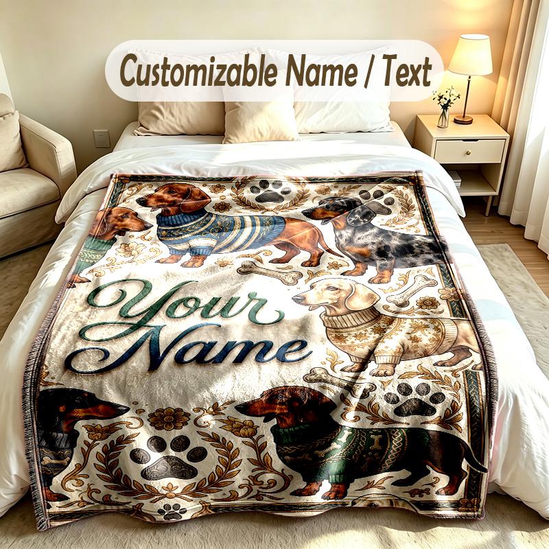 Forest Nature Theme Custom Blanket Personalized Name & Text Customized Soft Warm Throw Blanket Home Decor