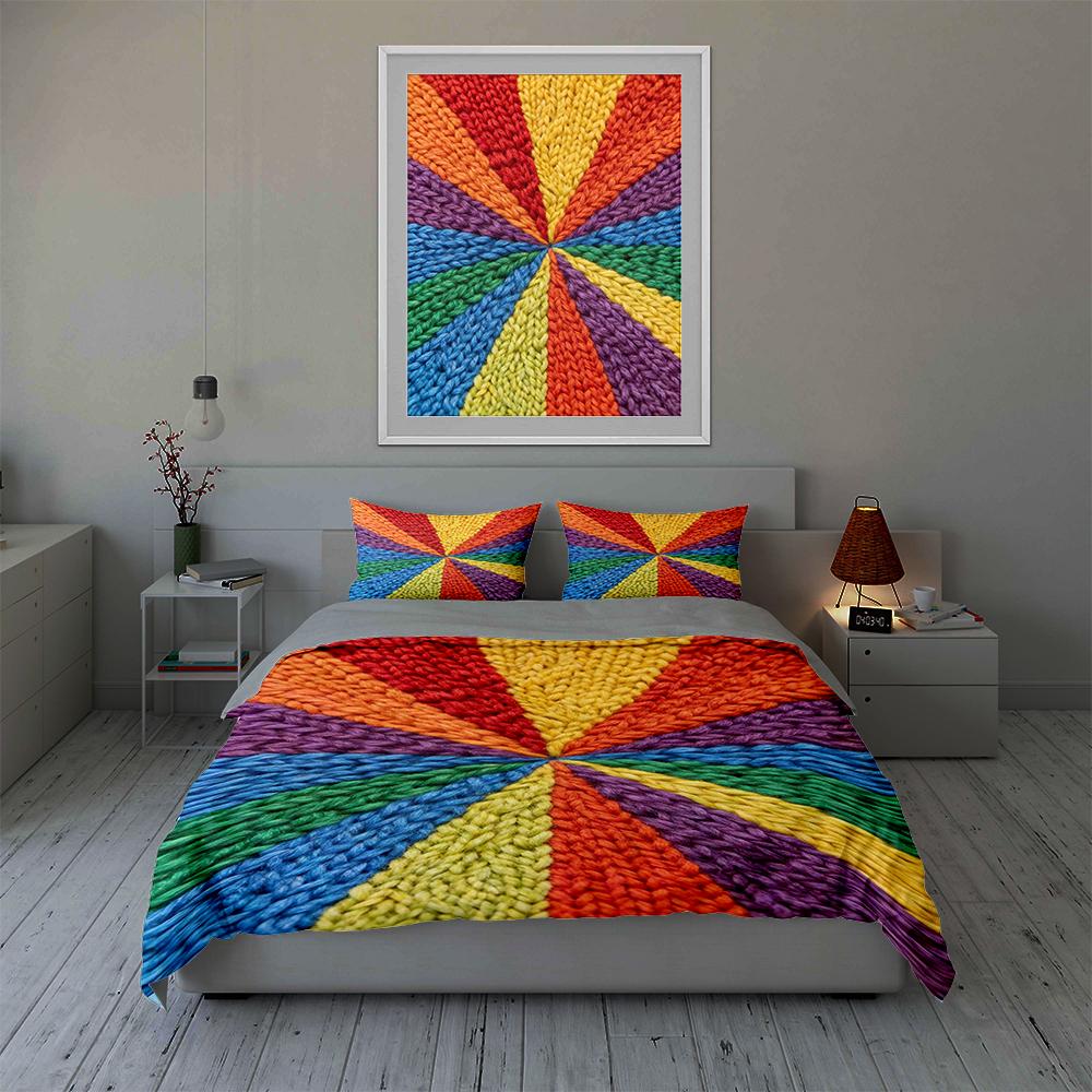 Vibrant, textured, radial. Bedding Duvet cover sets Duvet covers Pillowcases gifts (1 * Duvet Cover 2 * Pillowcases, without duvet insert)