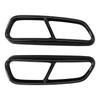 Car Quad Exhaust Tip Trim Stainless Steel Gloss Black Replacement for A6 C7 2016‑2018